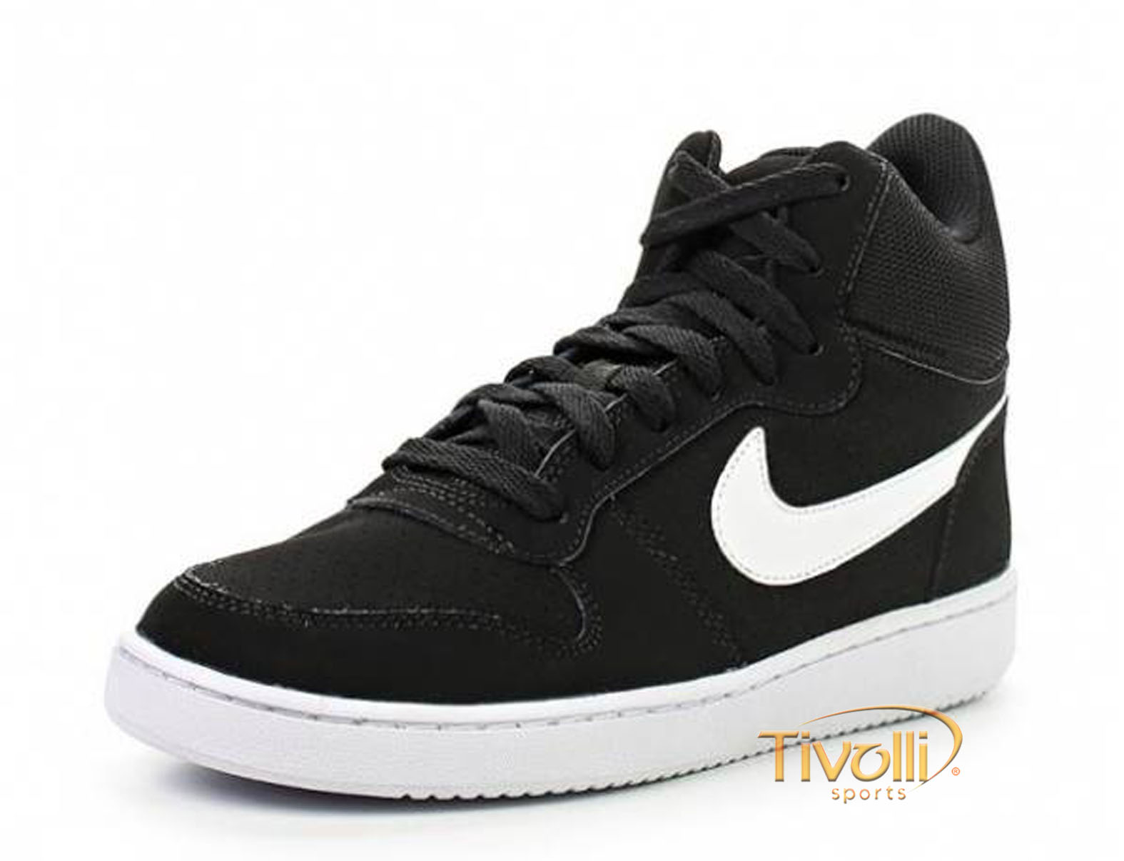 Tênis Nike Court Borough Mid Cano Médio > Preto e Branco >