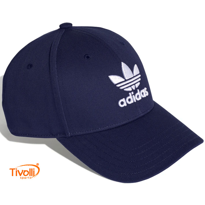  Originals MOD TREFOIL CAP ネイビー adidas Originals - Mod Trefoil Logo-Embroidered Canvas Baseball