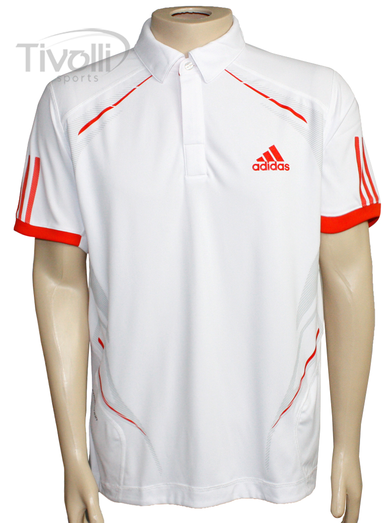 Polo Adidas Barricade > Branco/Laranja Ref 13291 # >