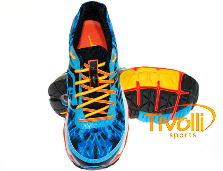 Tênis Mizuno > Wave Creation 15 Azul, Laranja e Amarelo 4130363