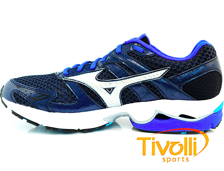 Tênis Mizuno > Wave Legend Azul, Prata e Preto 4129178-5646 >