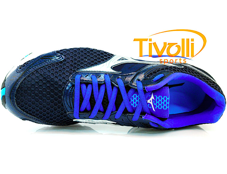 tomu Tênis Mizuno > Wave Legend Azul, Prata e Preto 4129178-5646 >