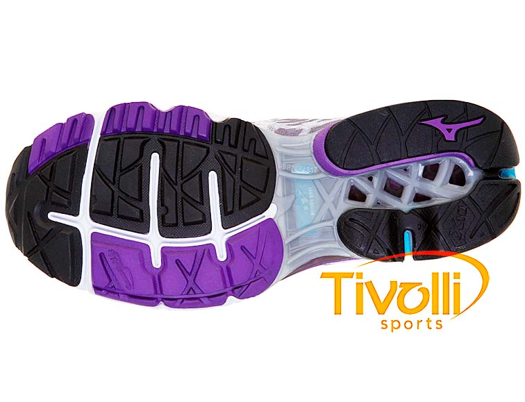 Tênis Mizuno > Wave Creation 15 (W)Branco, Prata, Roxo e Verde