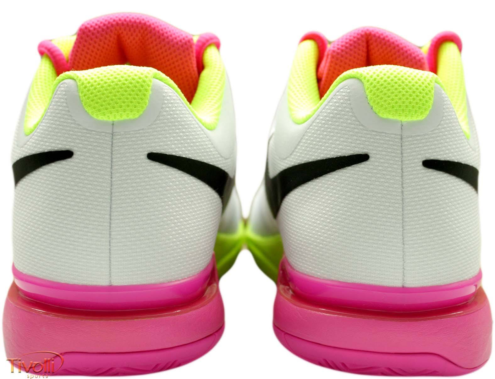Tênis Nike Zoom Vapor 9.5 Tour > feminino branco rosa e amarelo >