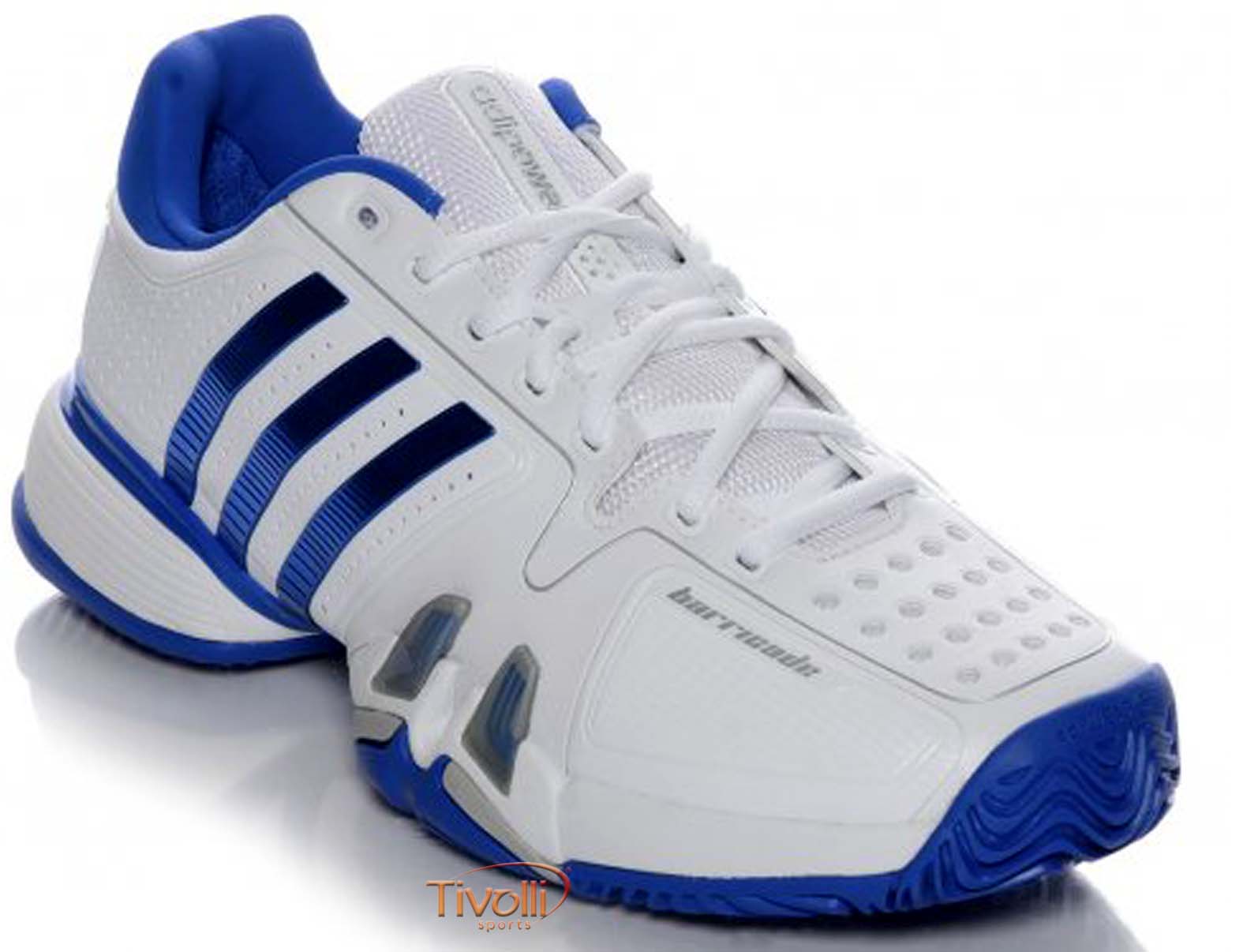 Tênis Adidas Adipower Barricade > Branco e Azul >